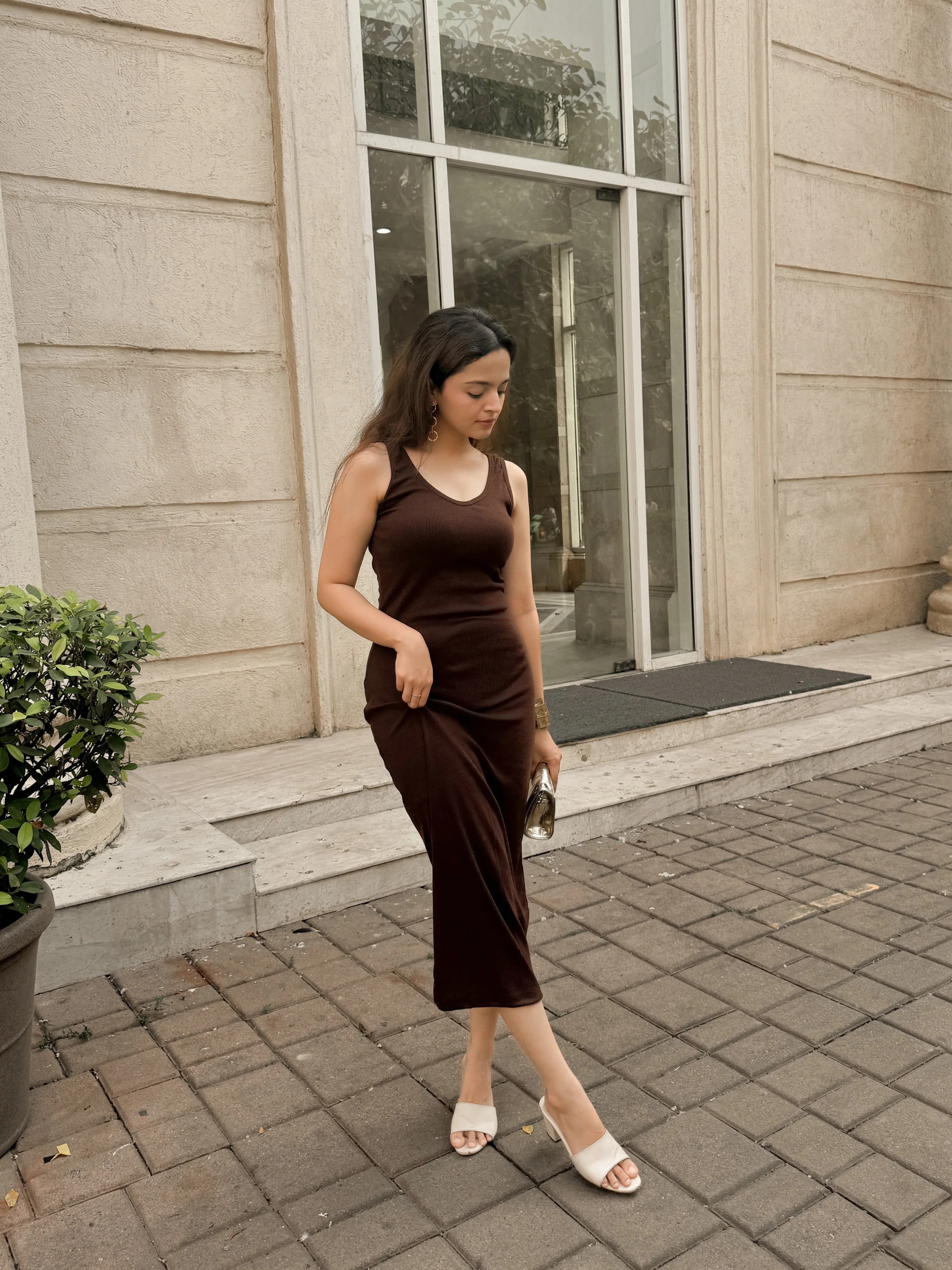 Brown Bodycon Dress - Image 4